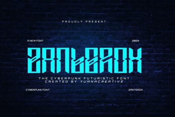 Zanterox: A Cyberpunk Display Font for Bold Digital Branding